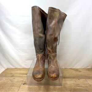 Bed Stu Cobbler Series Manchester Womens Brown Distressed Zip Tall Boots Shoes